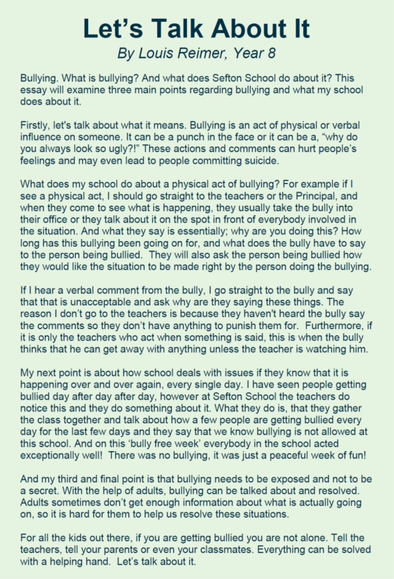 why bullying happens essay